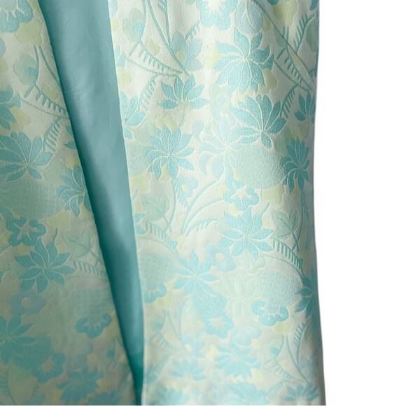 Vintage 70s home sewn retro textured floral imprinted long open vest size M OS - Picture 3 of 8